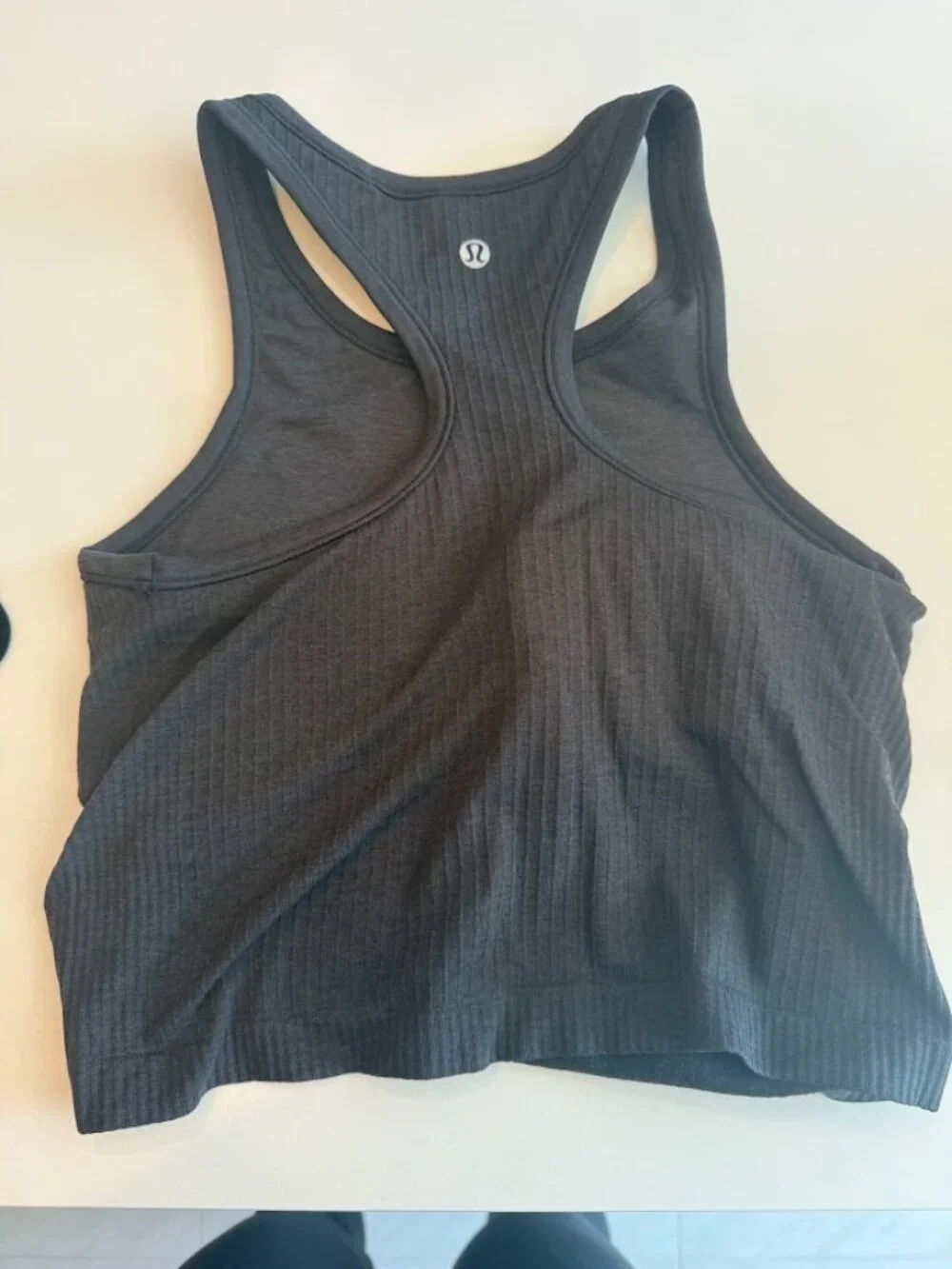 Lululemon Ebb to Street Cropped Racerback Black Tank Top | Size 6